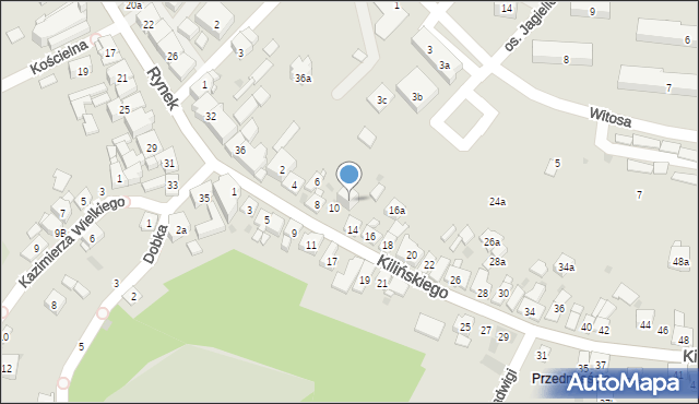 Dobczyce, Kilińskiego Jana, płk., 12, mapa Dobczyce