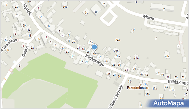 Dobczyce, Kilińskiego Jana, płk., 20, mapa Dobczyce