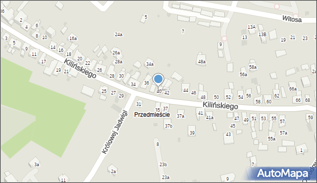 Dobczyce, Kilińskiego Jana, płk., 40, mapa Dobczyce