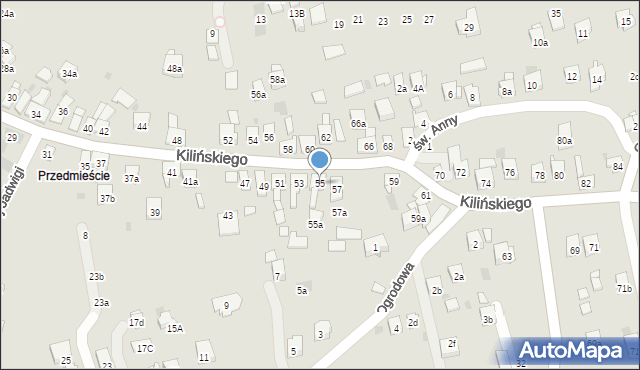 Dobczyce, Kilińskiego Jana, płk., 55, mapa Dobczyce