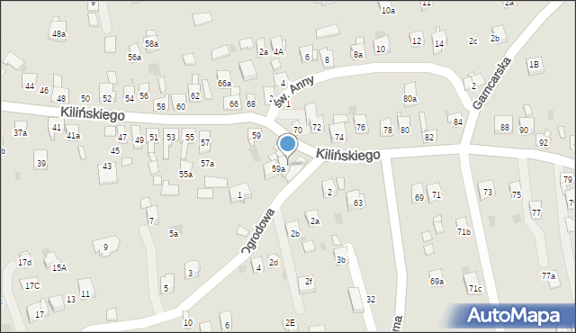 Dobczyce, Kilińskiego Jana, płk., 61A, mapa Dobczyce