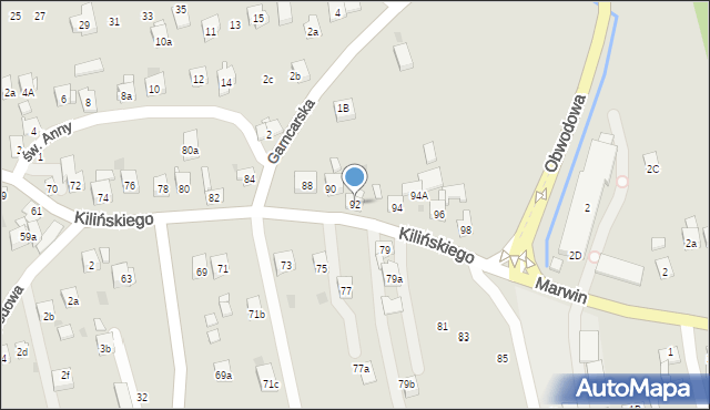 Dobczyce, Kilińskiego Jana, płk., 92, mapa Dobczyce