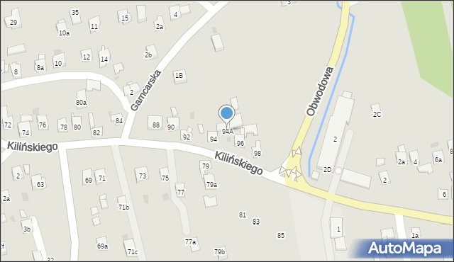 Dobczyce, Kilińskiego Jana, płk., 94A, mapa Dobczyce