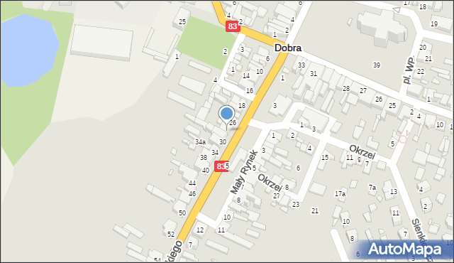 Dobra, Kilińskiego Jana, płk., 28, mapa Dobra