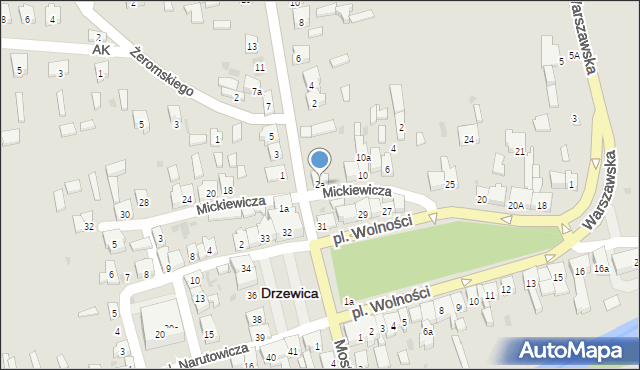 Drzewica, Kilińskiego Jana, płk., 2a, mapa Drzewica