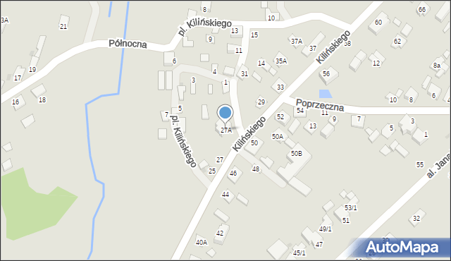Gąbin, Kilińskiego Jana, płk., 27A, mapa Gąbin