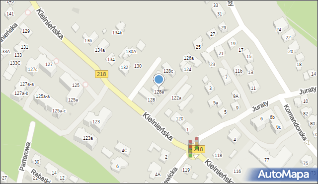 Gdańsk, Kielnieńska, 128a, mapa Gdańska