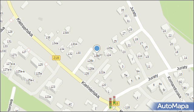 Gdańsk, Kielnieńska, 128c, mapa Gdańska