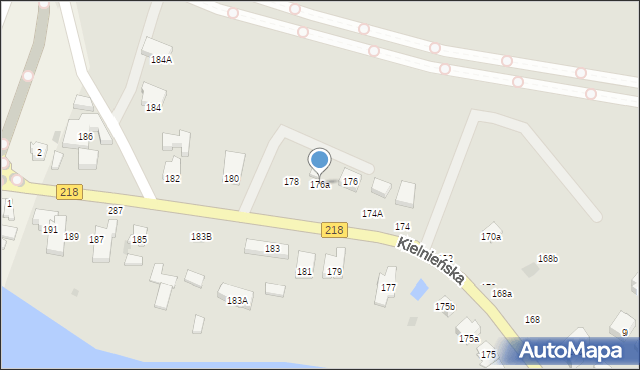 Gdańsk, Kielnieńska, 176a, mapa Gdańska