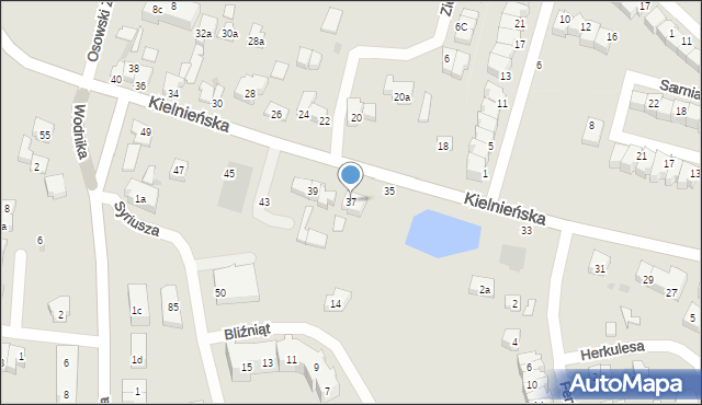 Gdańsk, Kielnieńska, 37, mapa Gdańska