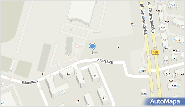 Gdańsk, Kilarskich Jana i Macieja, 4, mapa Gdańska