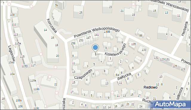 Gdynia, Kisielewskiego-Kisiela Stefana, 5, mapa Gdyni