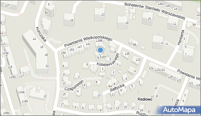 Gdynia, Kisielewskiego Stefana, 6A, mapa Gdyni