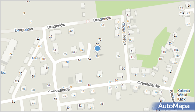 Gdynia, Kirasjerów, 66, mapa Gdyni