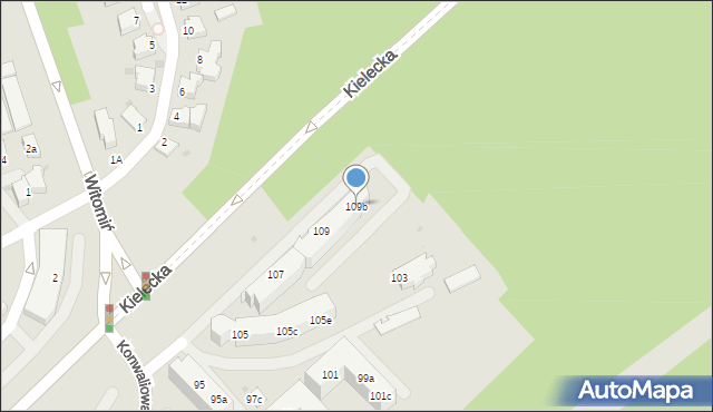 Gdynia, Kielecka, 109b, mapa Gdyni