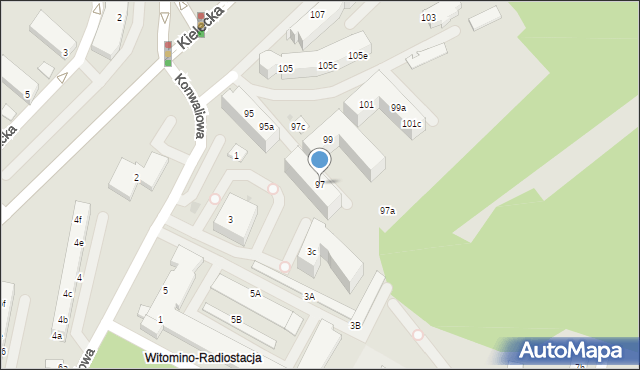 Gdynia, Kielecka, 97, mapa Gdyni