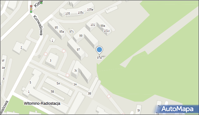 Gdynia, Kielecka, 97a, mapa Gdyni