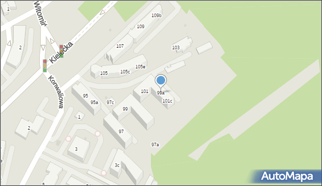 Gdynia, Kielecka, 99a, mapa Gdyni