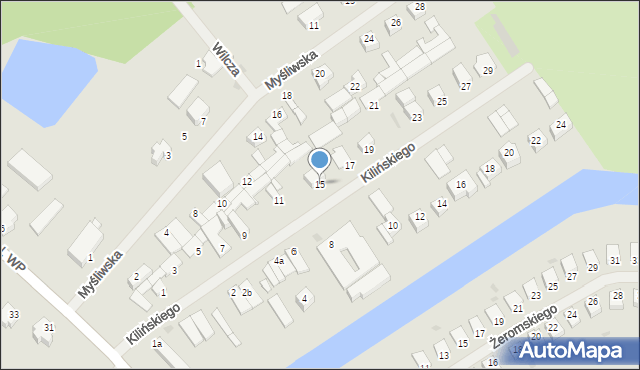 Giżycko, Kilińskiego Jana, płk., 15, mapa Giżycko