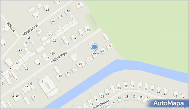 Giżycko, Kilińskiego Jana, płk., 20, mapa Giżycko