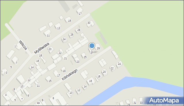 Giżycko, Kilińskiego Jana, płk., 27, mapa Giżycko