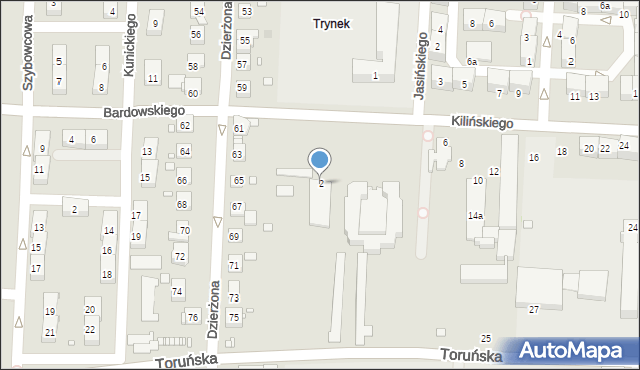 Gliwice, Kilińskiego Jana, płk., 2, mapa Gliwic
