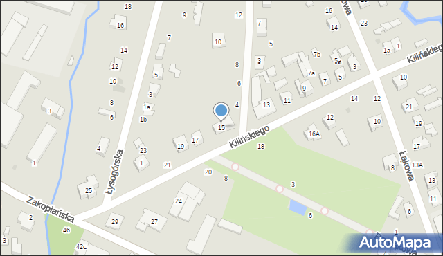 Głowno, Kilińskiego Jana, płk., 15, mapa Głowno