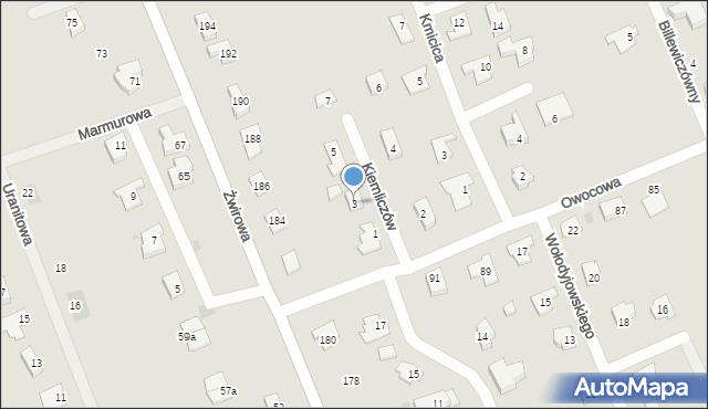 Gorzów Wielkopolski, Kiemliczów, 3, mapa Gorzów Wielkopolski