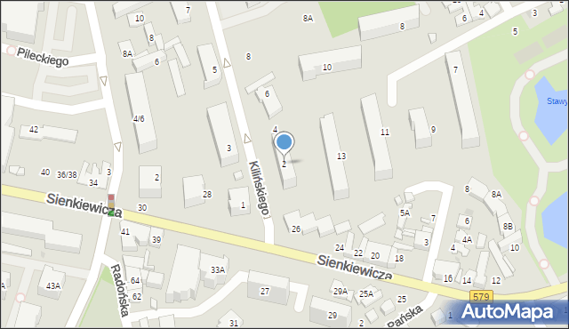 Grodzisk Mazowiecki, Kilińskiego Jana, płk., 2, mapa Grodzisk Mazowiecki