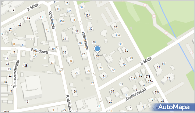Grodzisk Mazowiecki, Kilińskiego Jana, płk., 26, mapa Grodzisk Mazowiecki