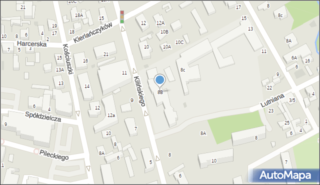 Grodzisk Mazowiecki, Kilińskiego Jana, płk., 8B, mapa Grodzisk Mazowiecki