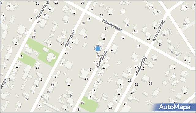 Halinów, Kilińskiego Jana, płk., 19, mapa Halinów