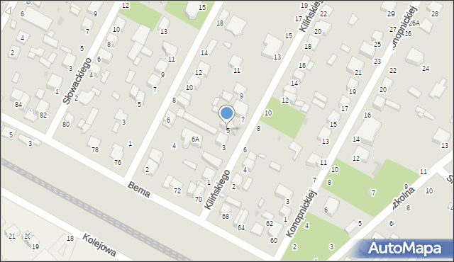 Halinów, Kilińskiego Jana, płk., 5, mapa Halinów