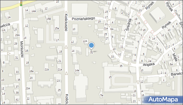 Jarocin, Kilińskiego Jana, płk., 31, mapa Jarocin