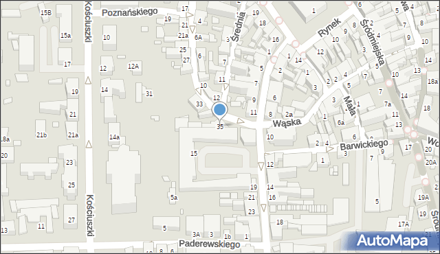 Jarocin, Kilińskiego Jana, płk., 35, mapa Jarocin