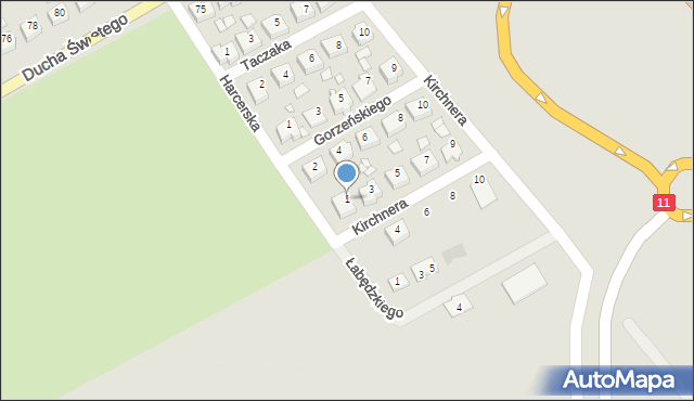 Jarocin, Kirchnera Bronisława, kpt., 1, mapa Jarocin