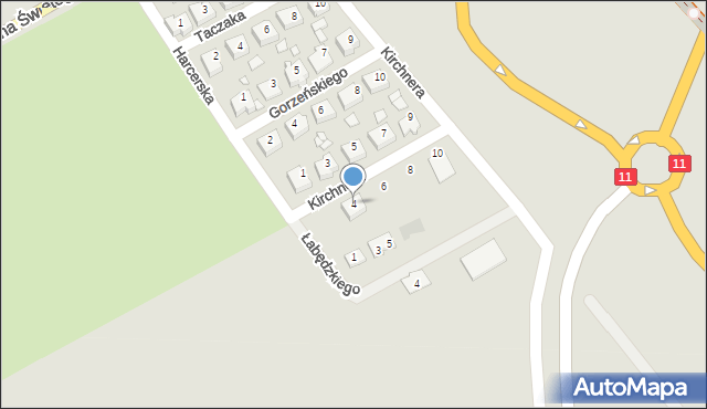 Jarocin, Kirchnera Bronisława, kpt., 4, mapa Jarocin
