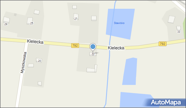 Jaworznik, Kielecka, 22, mapa Jaworznik