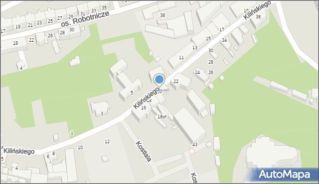 Jelenia Góra, Kilińskiego Jana, płk., 20, mapa Jelenia Góra