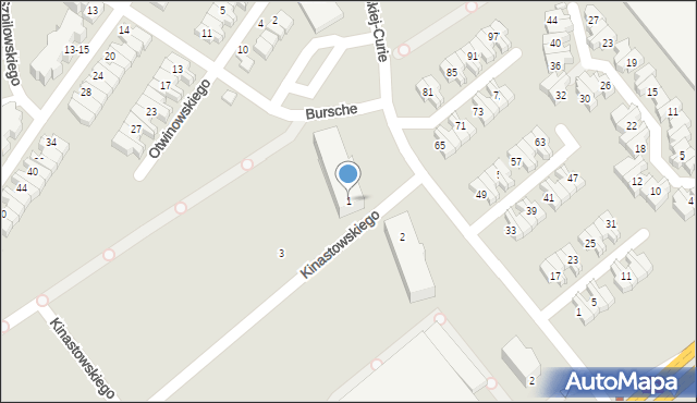 Kalisz, Kinastowskiego Henryka, 1, mapa Kalisza