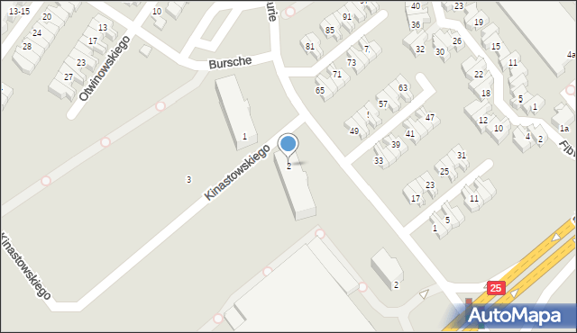 Kalisz, Kinastowskiego Henryka, 2, mapa Kalisza