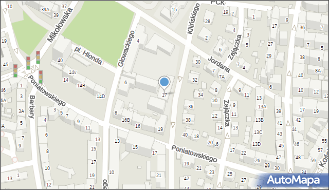 Katowice, Kilińskiego Jana, płk., 17, mapa Katowic