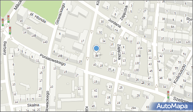 Katowice, Kilińskiego Jana, płk., 38, mapa Katowic