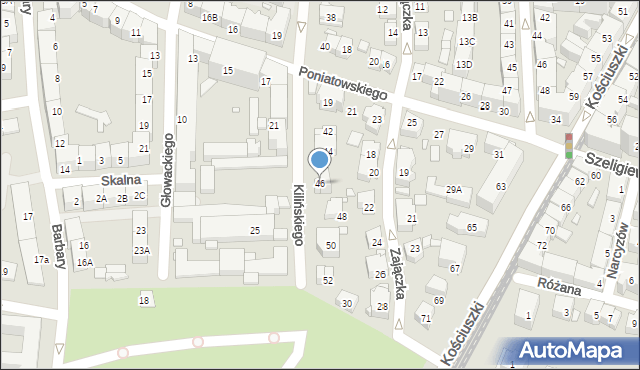 Katowice, Kilińskiego Jana, płk., 46, mapa Katowic