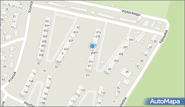 Katowice, Kijowska, 97F, mapa Katowic