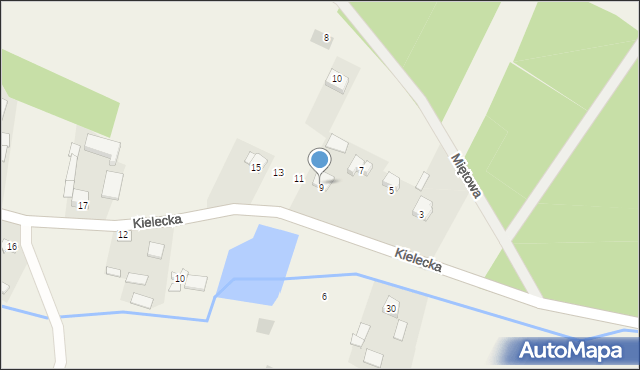 Kawczyn, Kielecka, 9, mapa Kawczyn