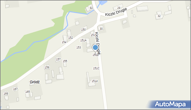 Kiczki Pierwsze, Kiczki Pierwsze, 151B, mapa Kiczki Pierwsze