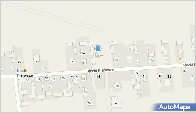 Kiczki Pierwsze, Kiczki Pierwsze, 65, mapa Kiczki Pierwsze