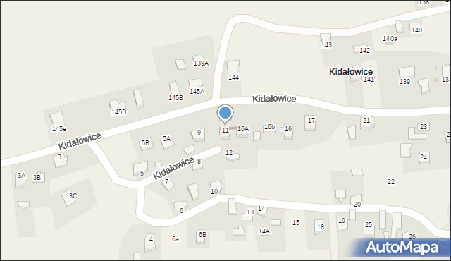 Kidałowice, Kidałowice, 11, mapa Kidałowice