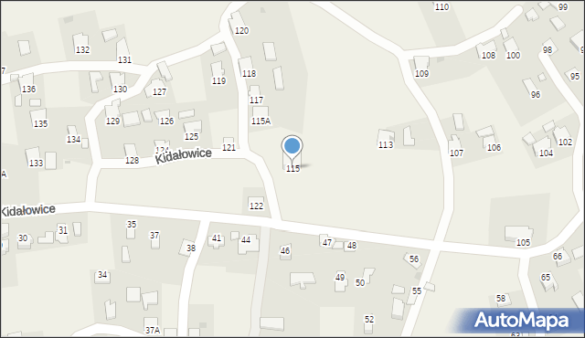 Kidałowice, Kidałowice, 115, mapa Kidałowice